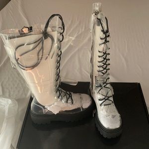 Clear combat boots